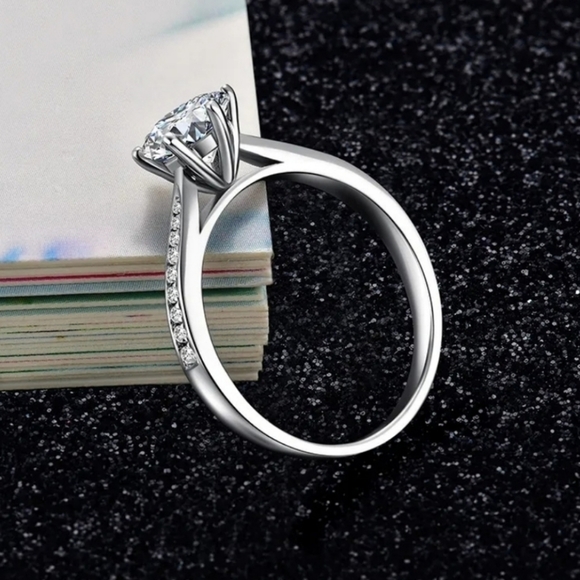 Certified 2ct. t.w. Moissanite Bridal Engagement Wedding Ring NEW - Picture 4 of 15